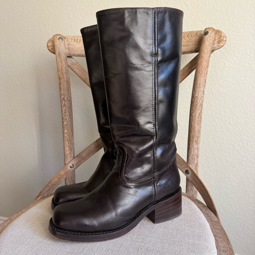 Frye campus 14L boots bourbon